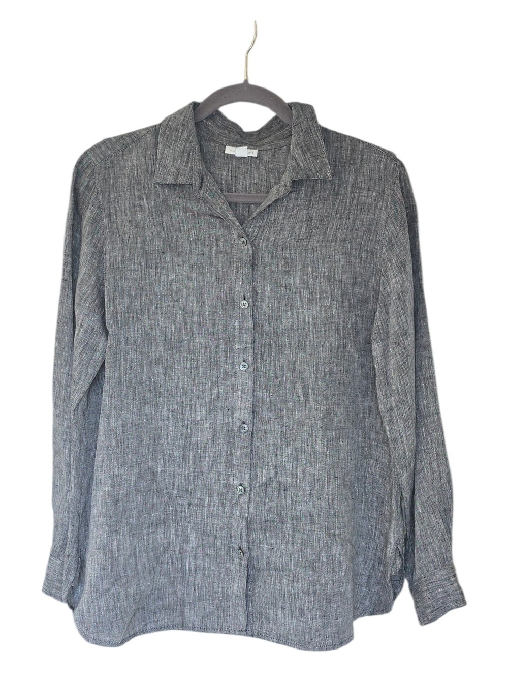 J. Jill Gray Linen-Blend Button Top